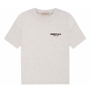 Fear Of God ESSENTIALS Light Oatmeal Logo Tee Short Sleeve NWT L